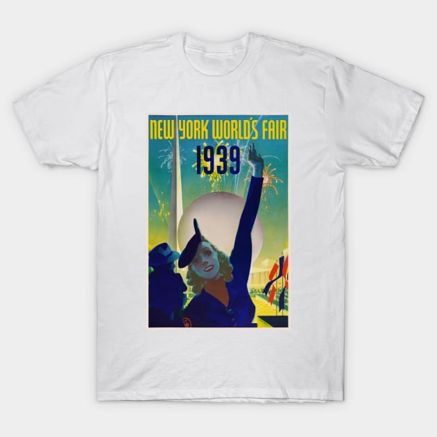 New York World's Fair 1939 Vintage Poster T-Shirt by vintagetreasure